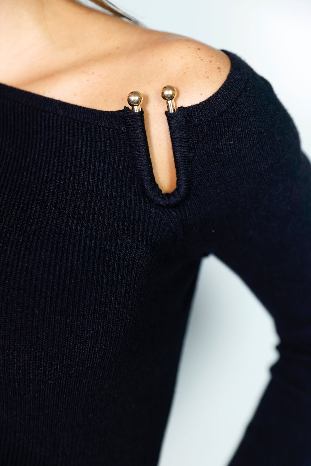 Asymmetric Shoulder Knit Sweater