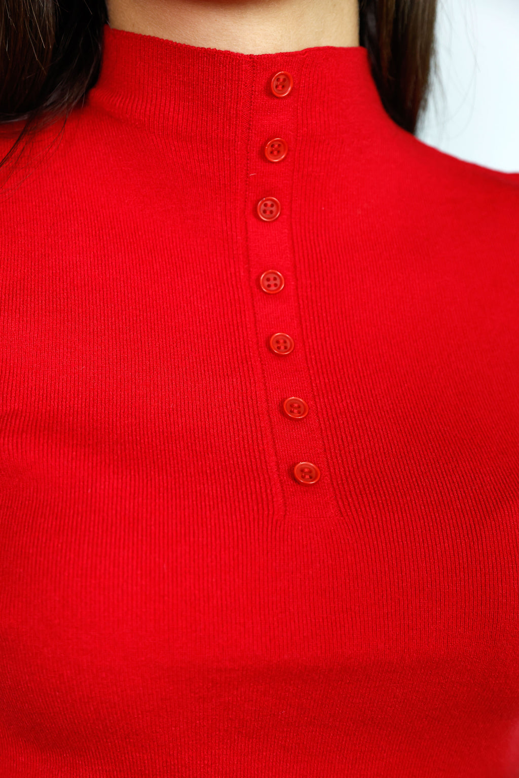 Button-Front  Short Sleeve Knit Top