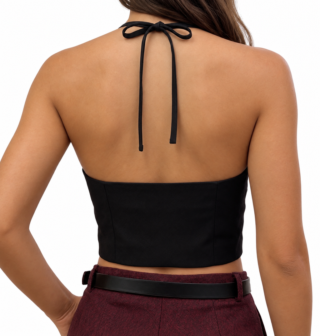 Button-Up Cropped Vest