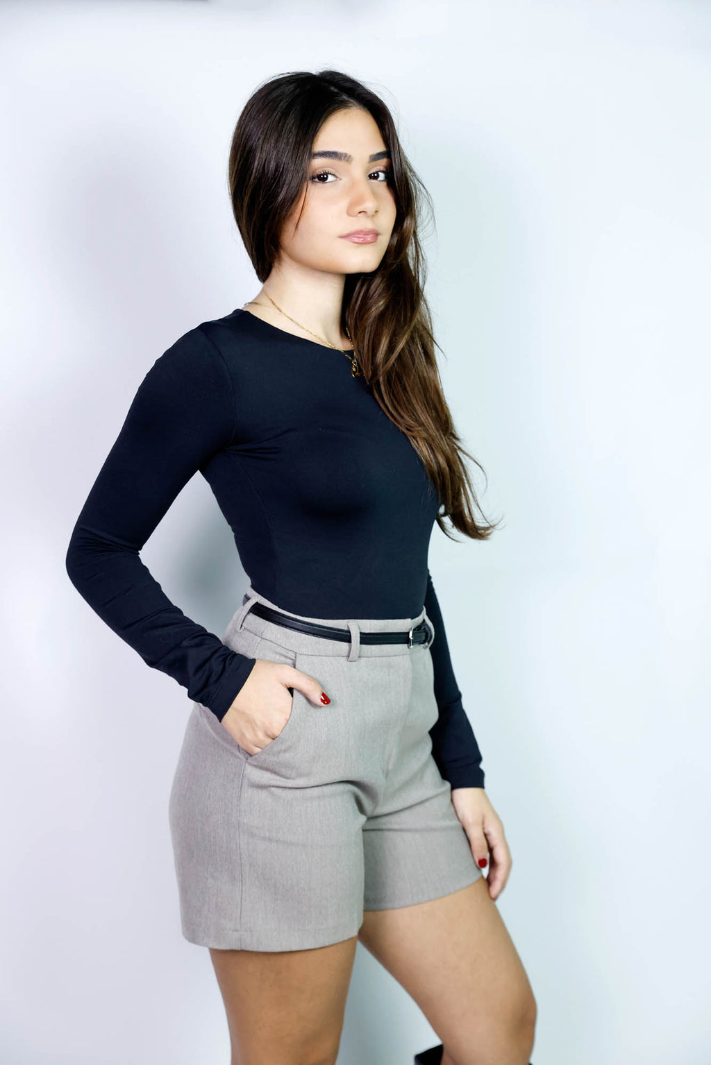High Waist Classic Short With Belt