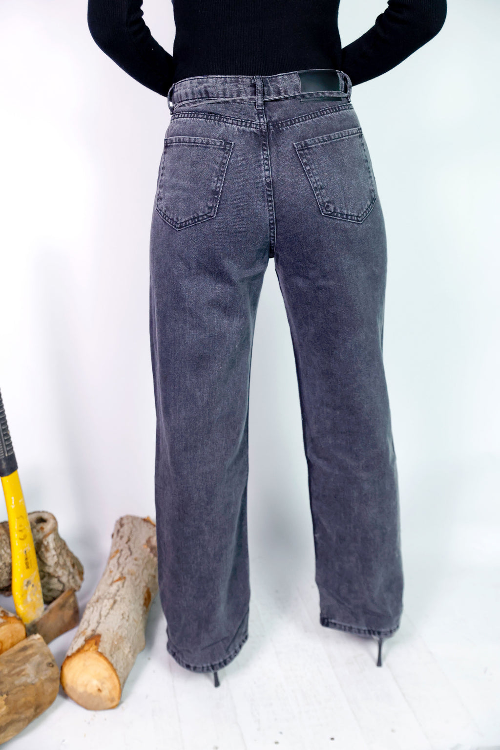 High-Waist Straight-Leg Jeans