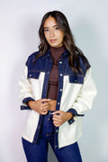 LA CONTRAST DENIM SHACKET