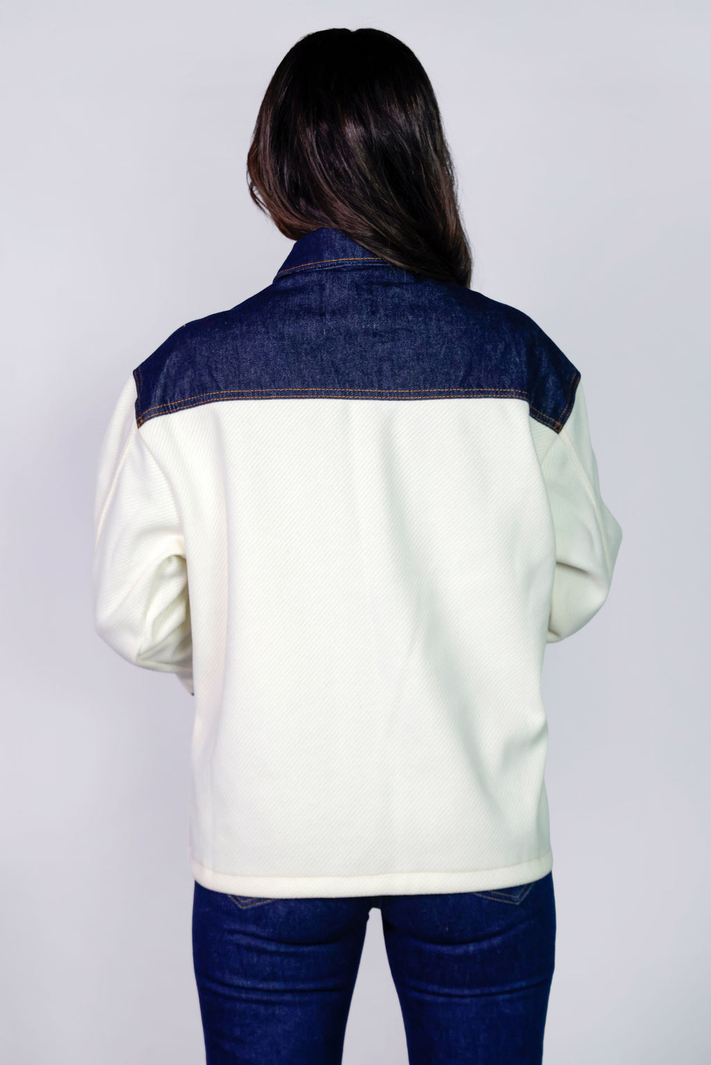 LA CONTRAST DENIM SHACKET
