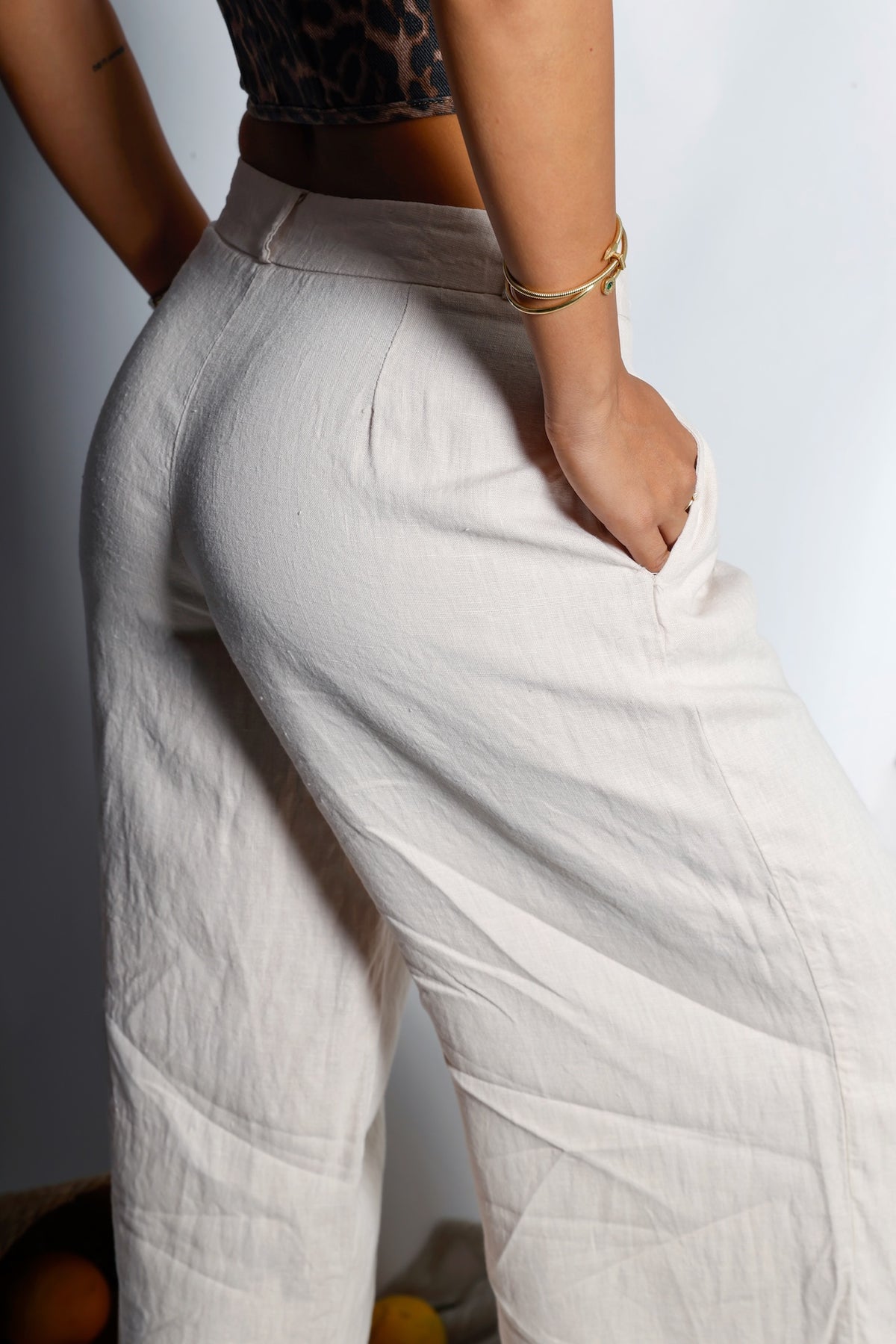 Casual Wide-leg Linen Pants