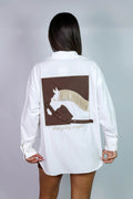 Oversized Shirt With 3D Horse Motif