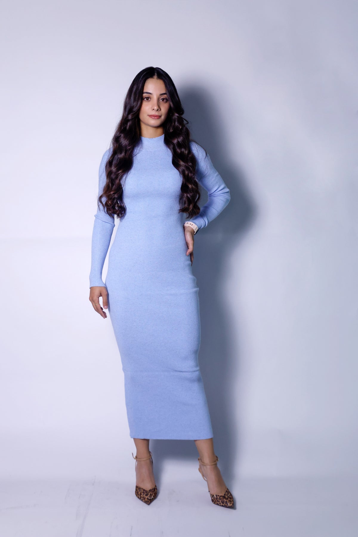Stretchy Bodycon Long Knit Dress