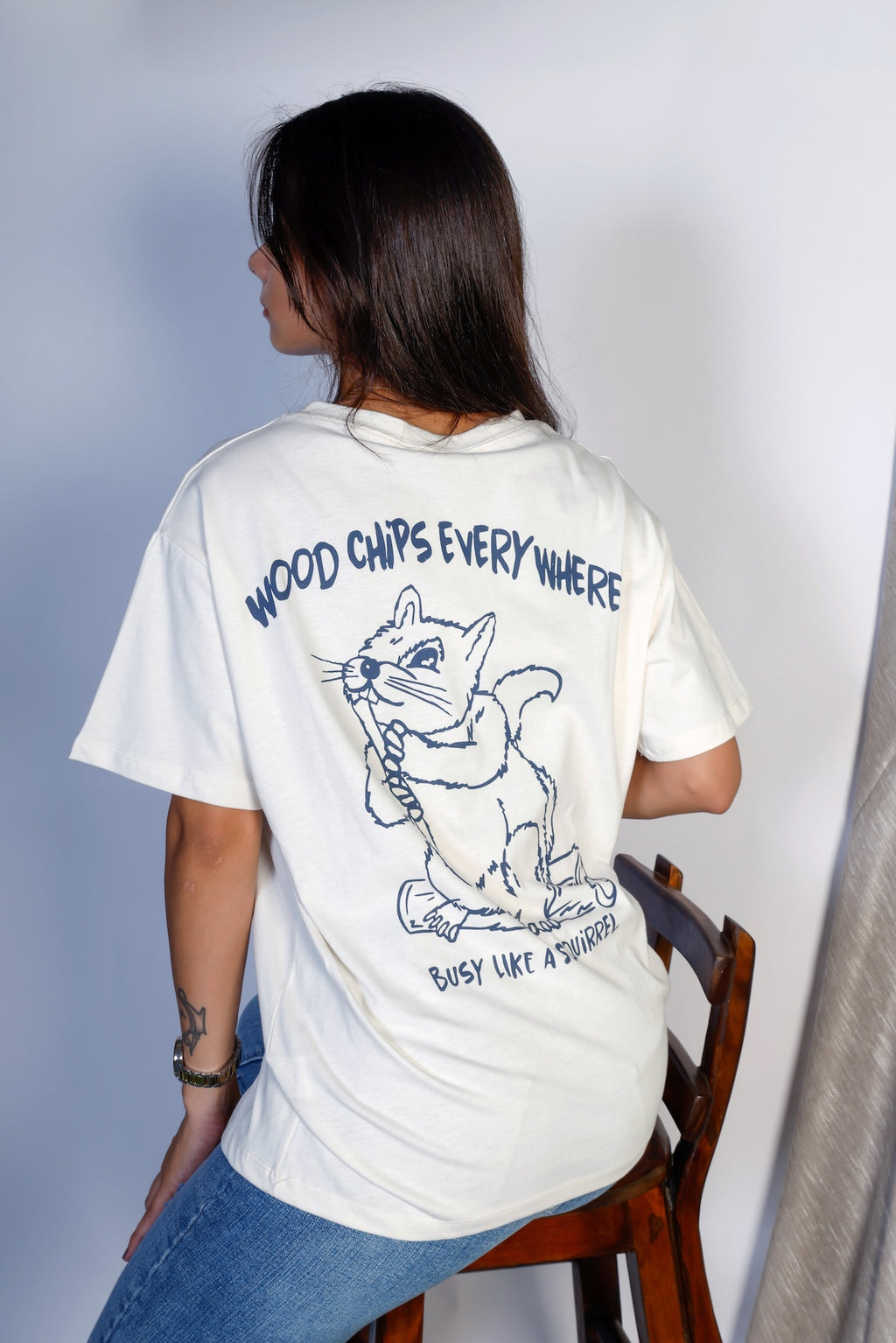 Oversized Squirrel Cotton T-shirt