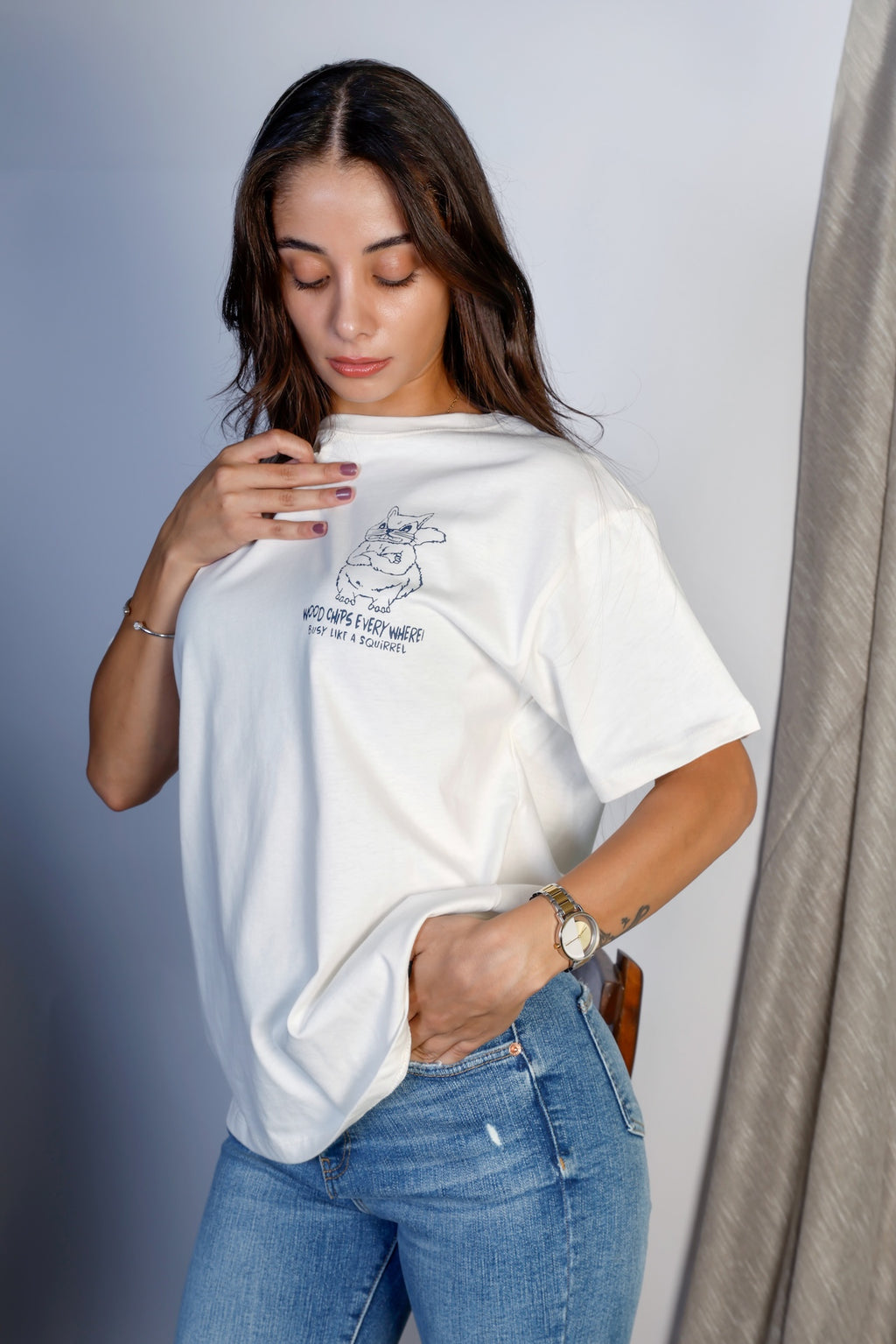 Oversized Squirrel Cotton T-shirt