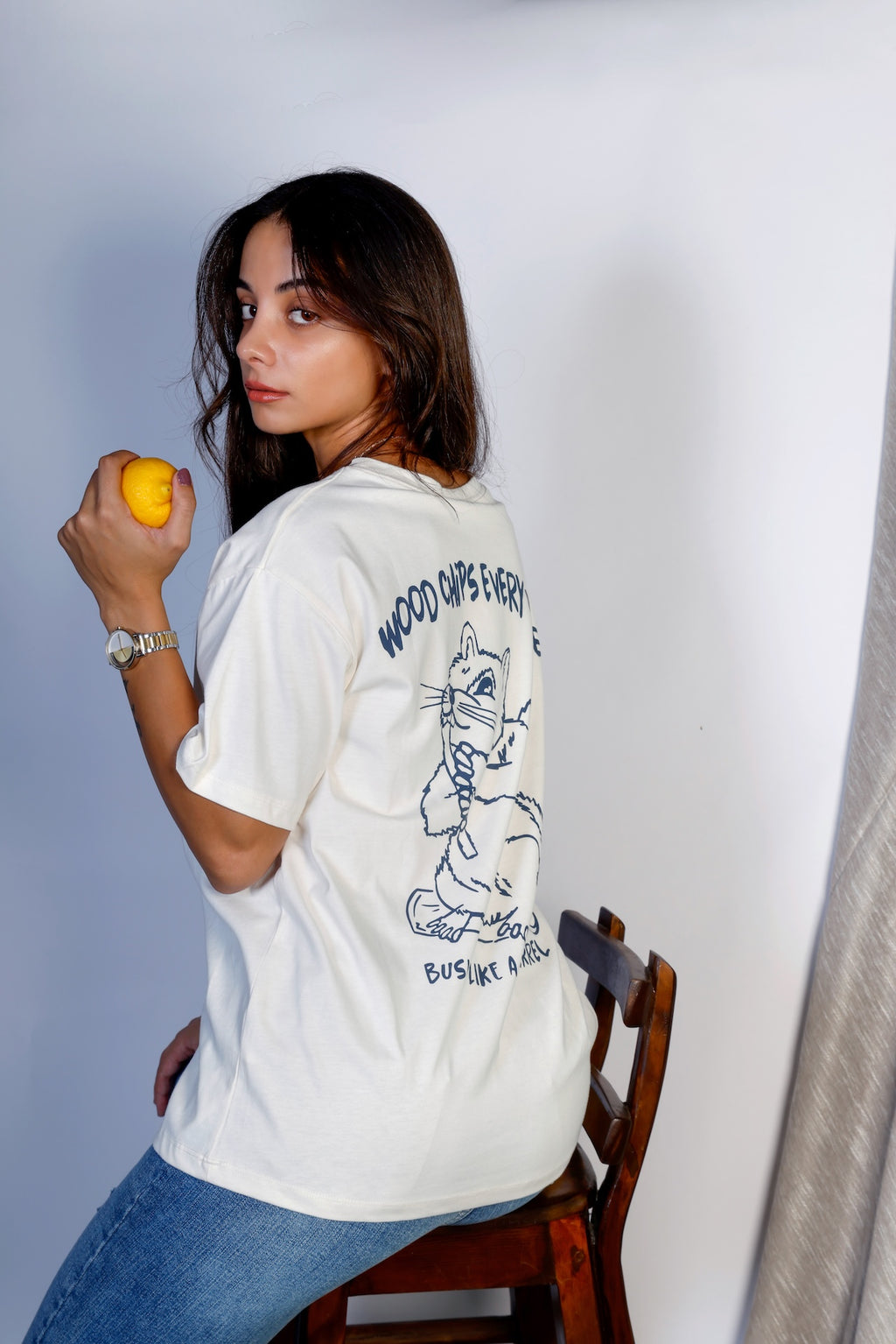 Oversized Squirrel Cotton T-shirt