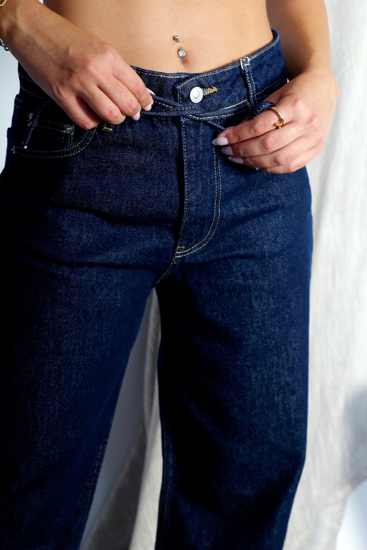 High-Waist Straight-Leg Jeans