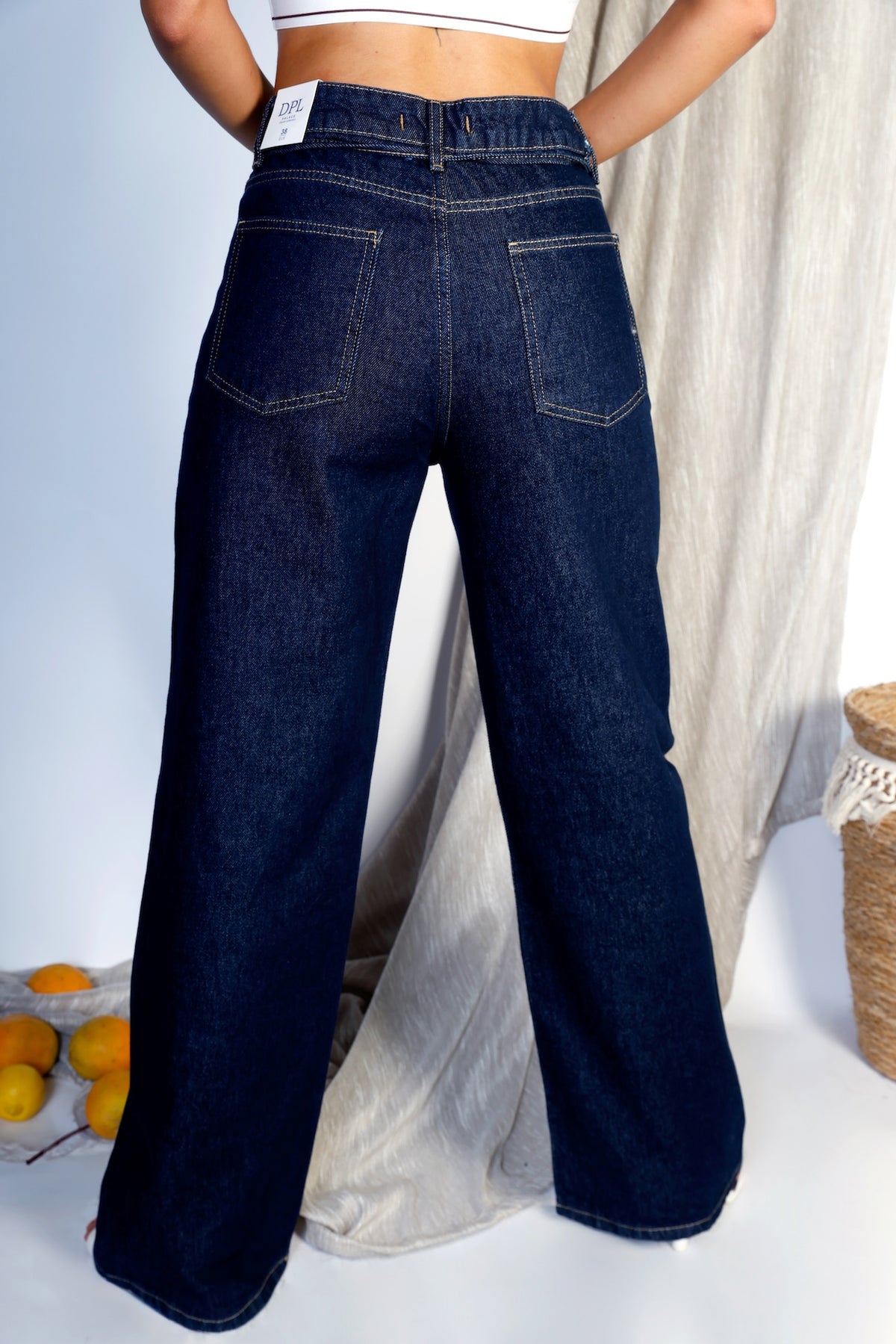 High-Waist Straight-Leg Jeans