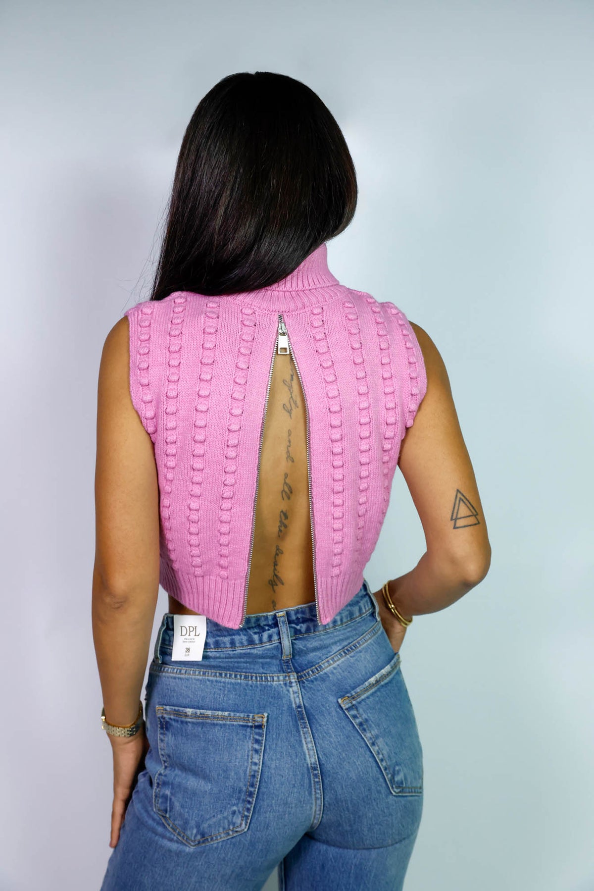 Zip-Back Turtleneck Vest